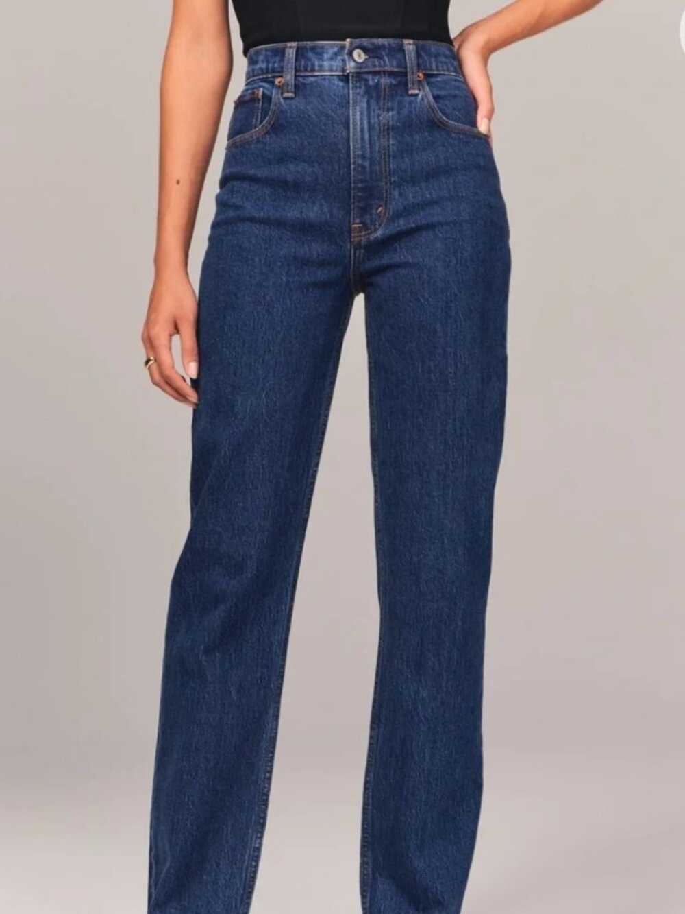 Abercrombie Ultra High Rise 90s Straight Jean Dark